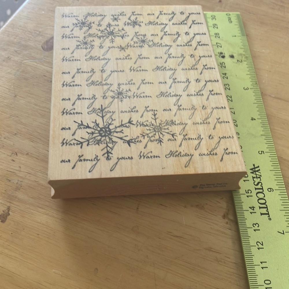 Wooden Holiday Stamp with Snowflake Design